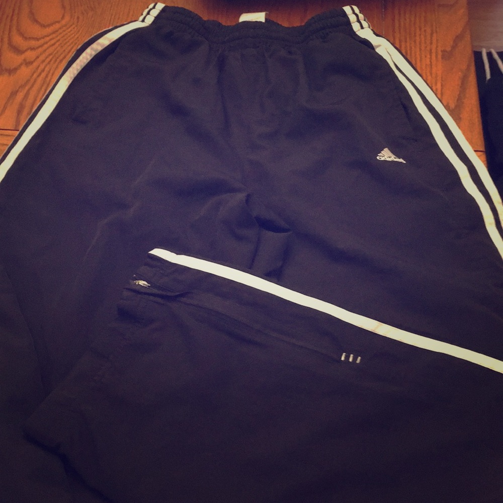 Adidas black pants with ankle zipper